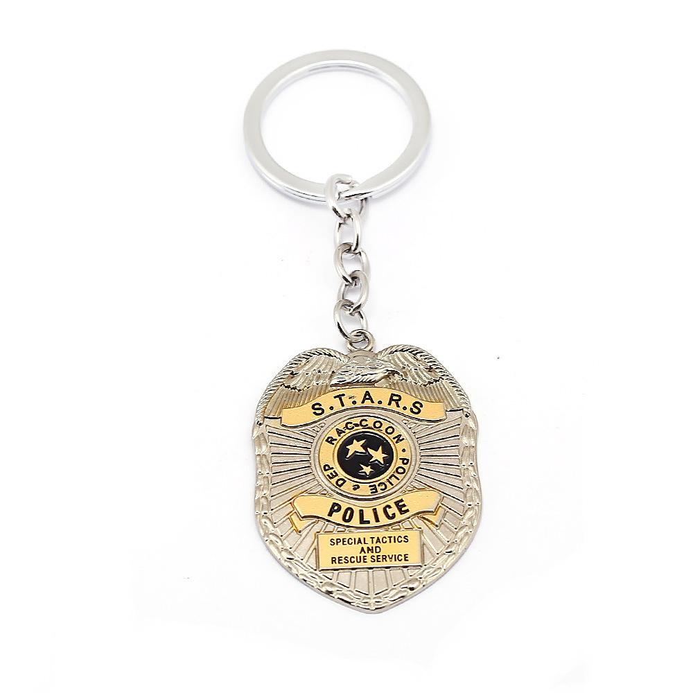 Game Raccoon City Police Badge Pendant Necklace Keychain Gifts Jewelry Accessories
