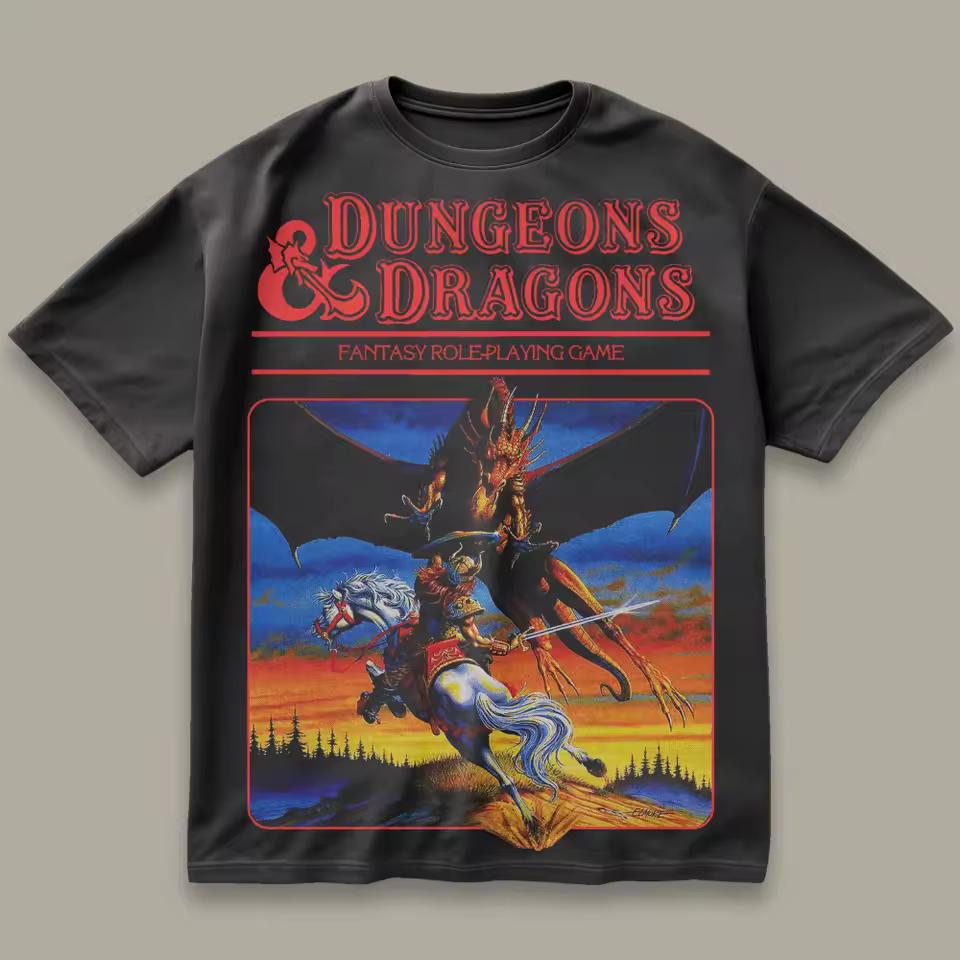 Dungeons & Dragons shirt Y2K Harajuku casual hip-hop loose T-shirt Couple streetwear shirt vintage t shirt graphic t shirts