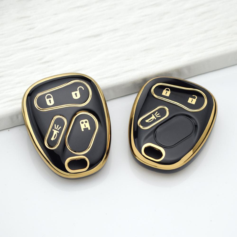 Anti-Scratch Car Key Case Cover For Chevy Silverado Tahoe Suburban Equinox Avalanche Ssr Lhj011 Key Bag With Keychain Accessory