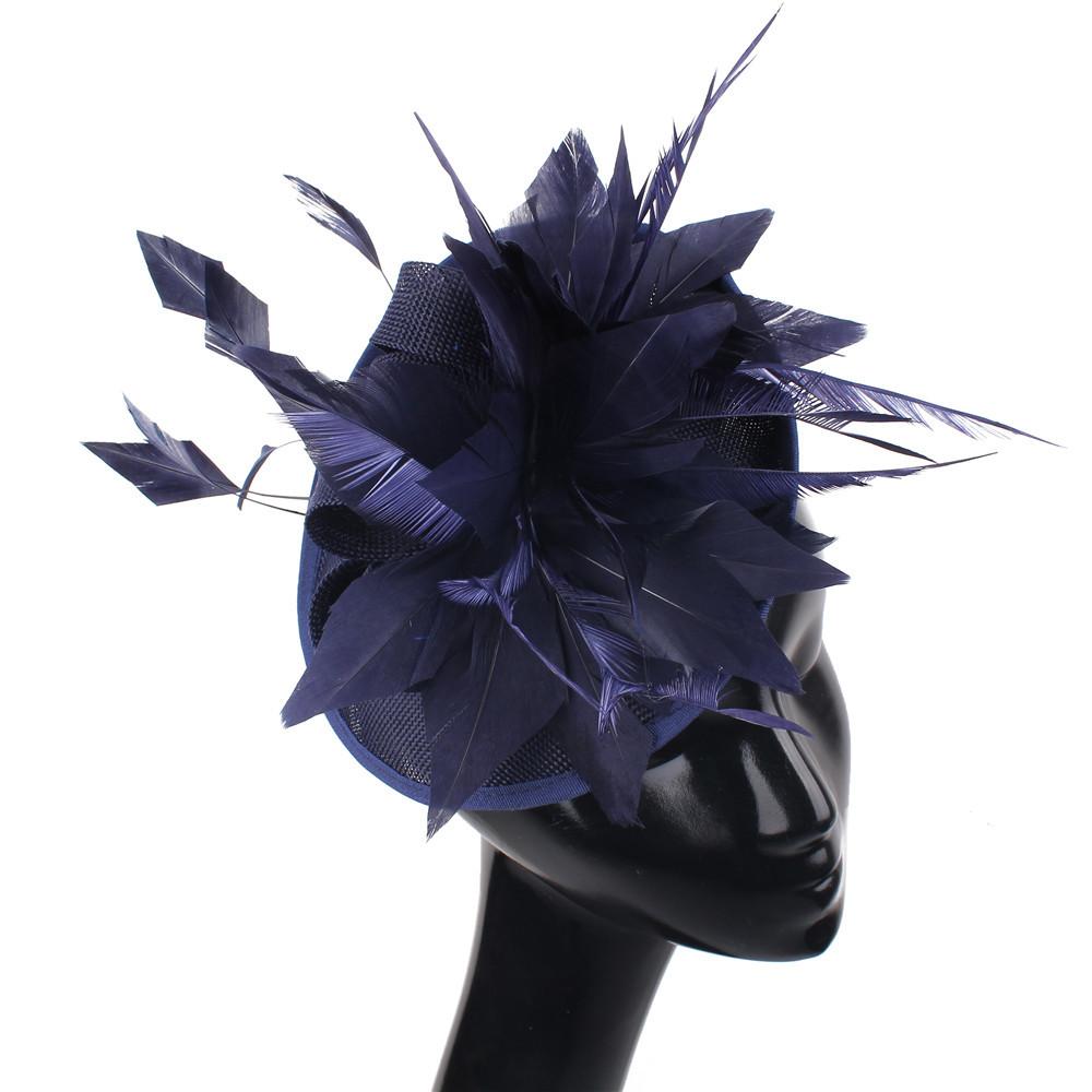 Deep Leather Powder Boutique Banquet Mesh Top Hat Hemp Headgear Bridal Wedding Dress Mesh Feather