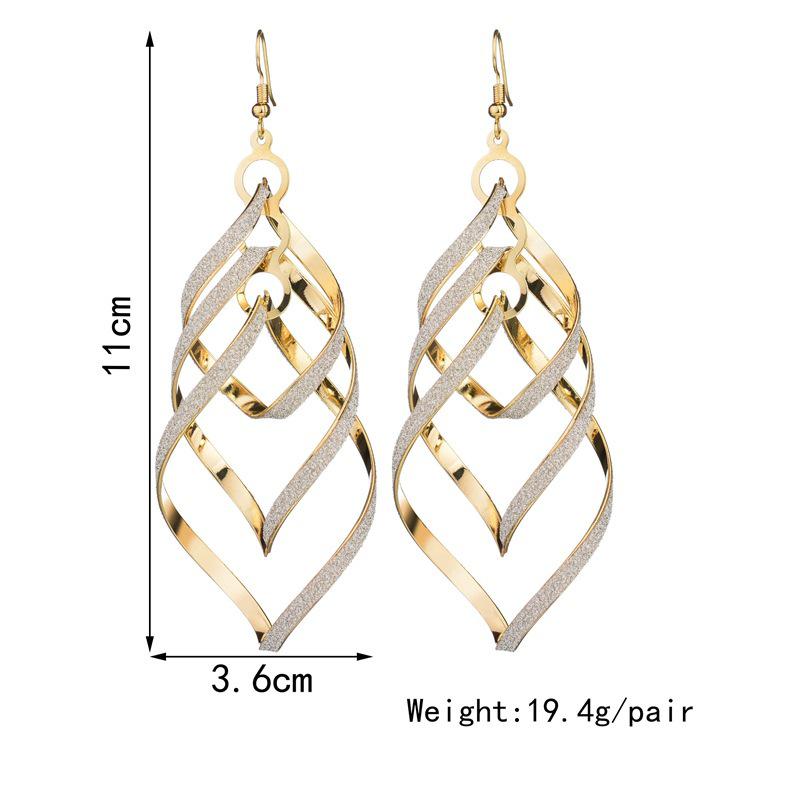 Stylish Gold Multilayer Matte Heart Earrings for Women, Shine Bright on Your Vacation, Summer Holiday Style, Charming Summer Ear Accessories