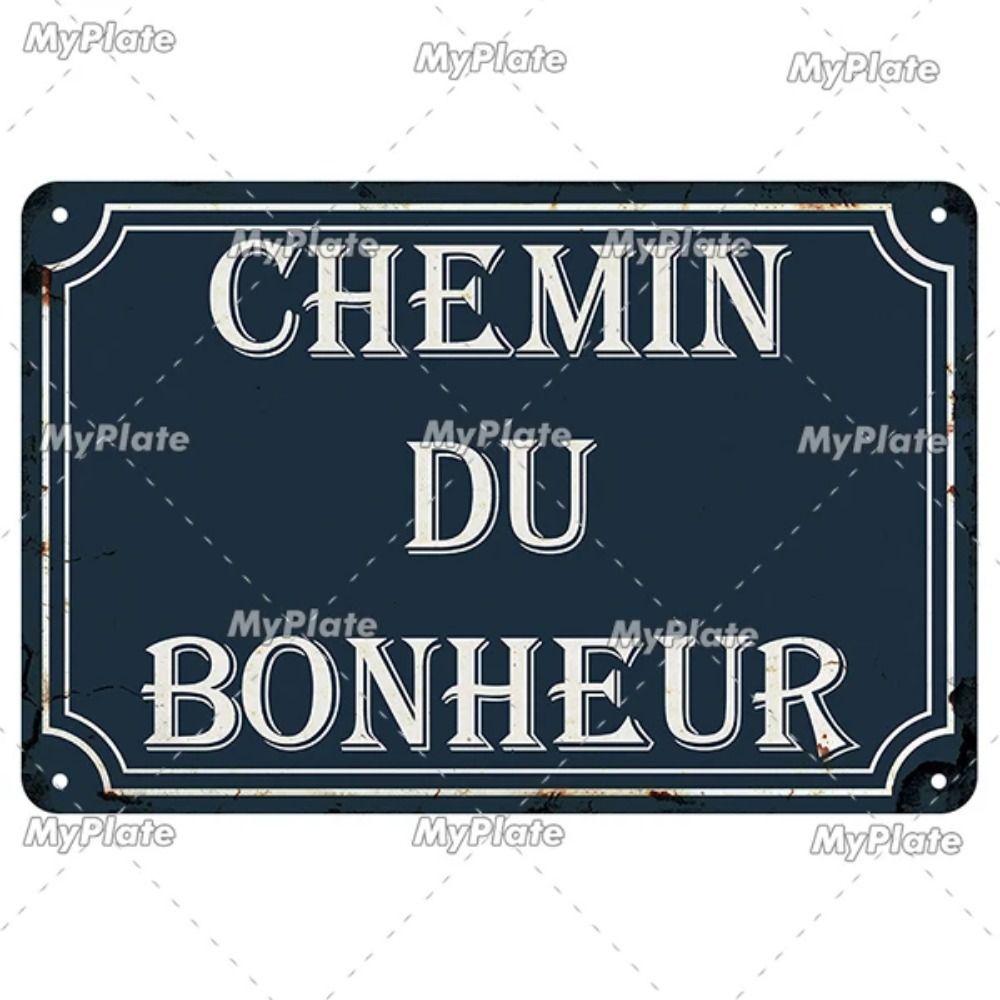Vintage Metal Sign with Famous French Proverbs Iron Plate Retro Home Decor Gift