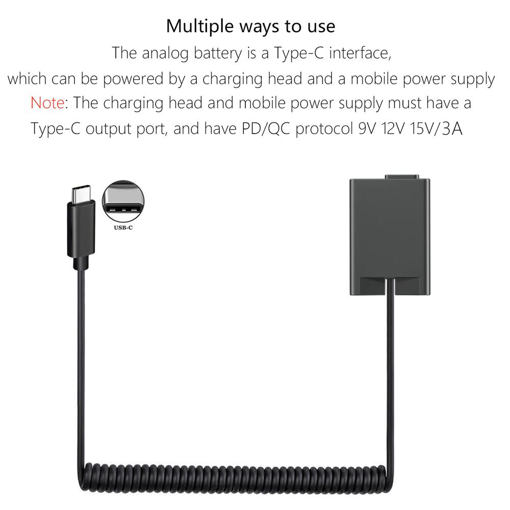 EN-EL25 ENEL25 EN-EL25a ENEL25a Dummy Battery Type-C Cable PD Adapter for Nikon Z Fc Zfc Z30 Z50 Digital Cameras
