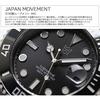 HYAKUICHI 101 Diver's Watch 20 ATM Water Resistant Ceramic Bezel Calendar Watch Metal Band Men's (Black)