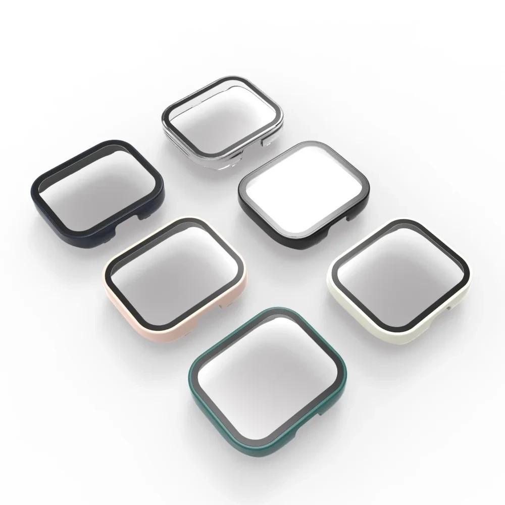 PC Case+Glass for Xiaomi Redmi Watch 4 Tempered Glass Anti-scratch Film Bumper Protective Cover Hard Shell Screen Protector Case