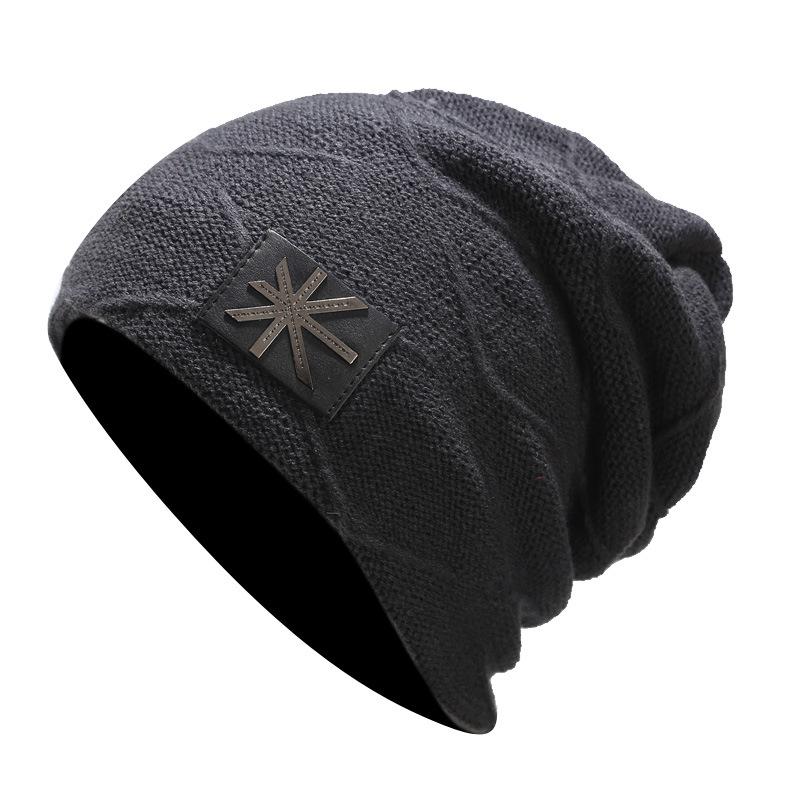New Men's Pullover Hat Street Trend Velvet Rice Character Knitted Hat Women's Autumn and Winter Outdoor Warm Hat Tide