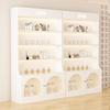 Beauty Salon Skincare & Nail Display Cabinet with Glass Doors and Multi-Layer Shelves
