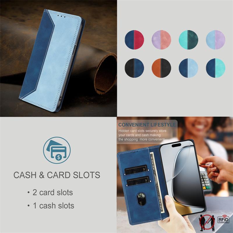 Fashion Magnetic Flip PU Leather Phone Case For Samsung Galaxy S26 Plus S25 Edge S24 FE S23 S22 S21 S20 Ultra S10 Wallet Card Holder Pocket Back Cover