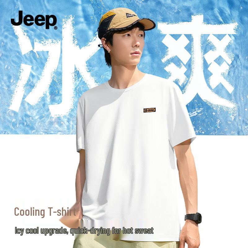 JEEP Men s Ice Silk Quick-Dry Round Neck T-shirt 3XL