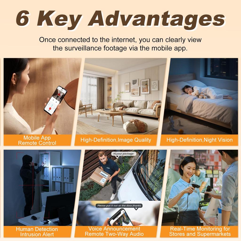 Smart Wireless HD Security Camera with Full-Color Night Vision & Two-Way Talk