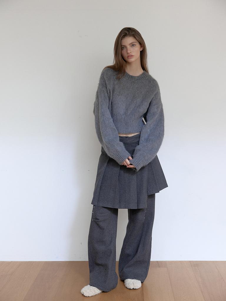 Asula Wool Rivet Pants (Charcoal)