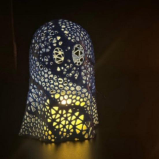 1/2Pcs Halloween Ghost Tea Light Holder 3D Printed Hollow Ghost Votive Candle Cover Decoration Holiday Party Table Centerpiece Ornament