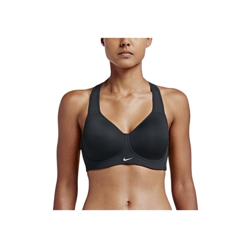 Nike Solid Logo Print Sports Bra Women Underwear Black 805553-010