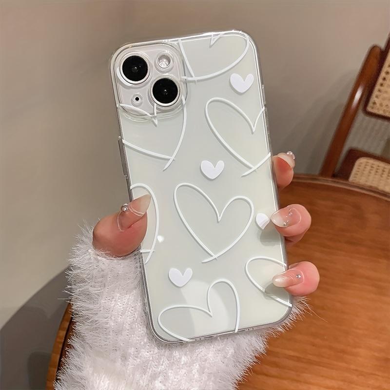 

Модный Чехол Для Телефона С Узором Сердечки Для iPhone 17 16 16e 15 14 13 12 11 Mini Pro Max X XR XSMax 7 8 Air Plus Прозрачный Чехол iPhone 16
