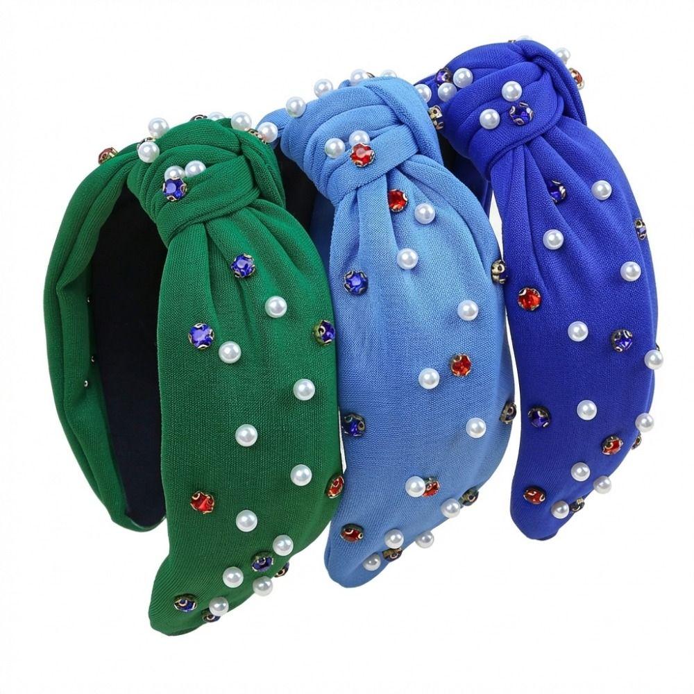 Crystal Bow Headband Wide Pearl Headbands Fashionable Rhinestone Headband  Hair Accessories