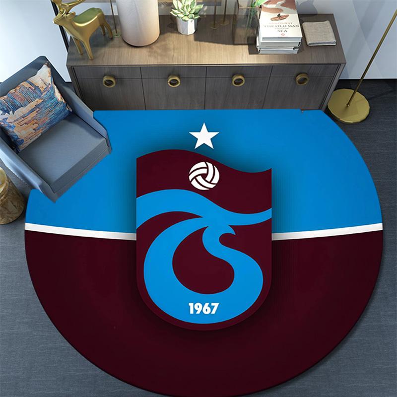 Trabzonspor Round Area Rug,Carpet Rug for Living Room Bedroom Sofa Playroom Decor,Non-slip Floor Mat