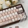 White Dream Anthem Keycap Cherry PBT Five Sided Heat Sublimation Keycap 151KEYS Blue Retro French Style Chocolate Color Keycaps