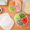 2pcs Food Storage Container Food Grade Plastic Heat Resistant Meat Preservation Box 4Grids Scallion Ginger Garlic Storage Box