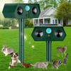 2025 Ultraschall-Tierabwehrgeräte 2er-Pack Solarbetrieb mit Bewegungsmelder für Katzen, Hirsche, Eichhörnchen, Kaninchen, Waschbären, Stinktiere Außenbereich Rasen