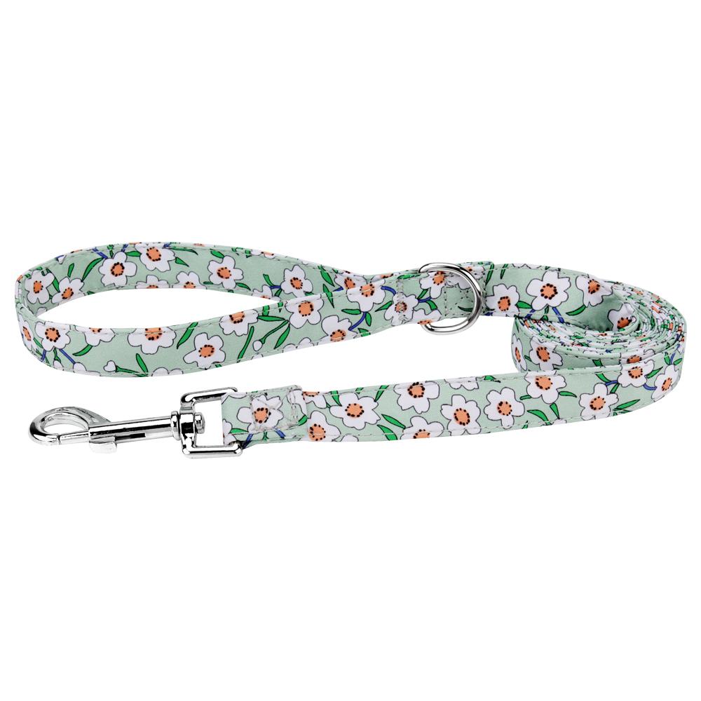 Dog Leashes Idyllic Flower Pet Leashes Puppy Medium Dog Leash Lead Rope for Cat Small Pet Harness зелёный