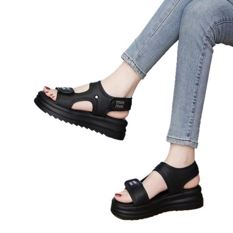 Flat-bottomed Cool Slippers Non-slip and Not Tired Sandals Summer New Velcro Thick-soled Casual Sandals Women