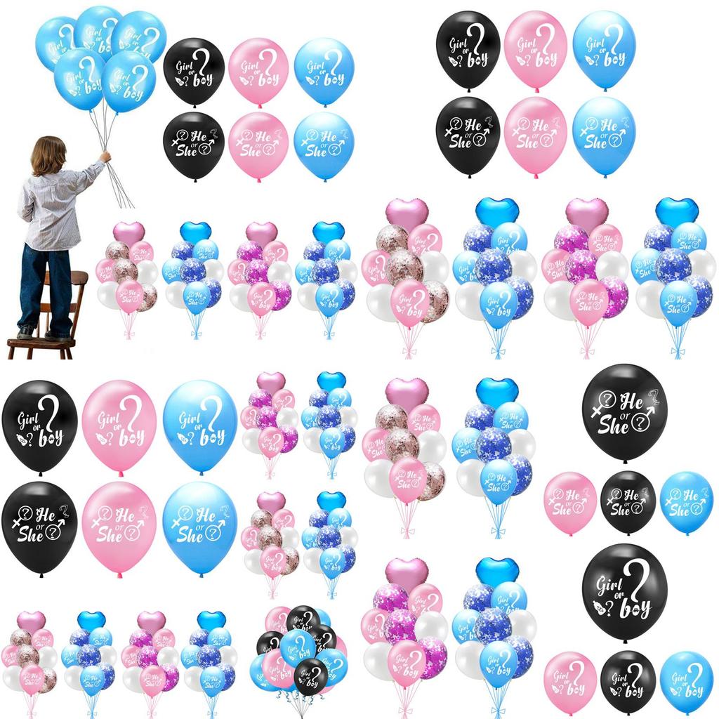 Charming Baby Gender Reveal Party Decoration Latex Sequin Balloons Set For Memorable Celebrations