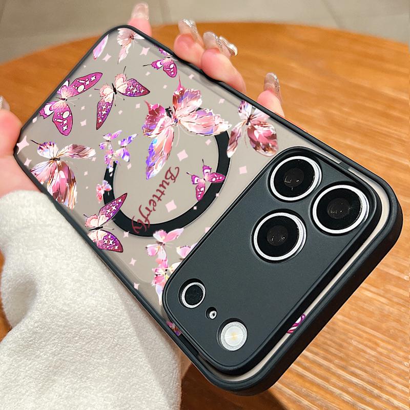 Fantastic Butterfly Print Case For iPhone 17 18 Pro Max For iPhone 16 15 14 13 Pro Max 17E Hybrid TPU+PC Magnetic Phone Cover