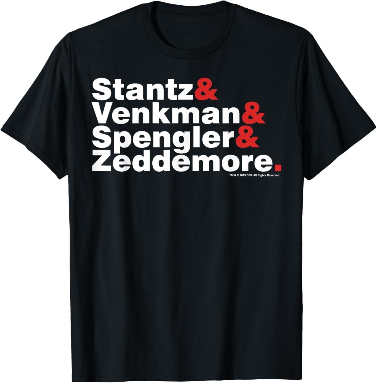 Ghostbusters White  Red Name Stack 100% Cotton T-shirt Mens Tees Top L