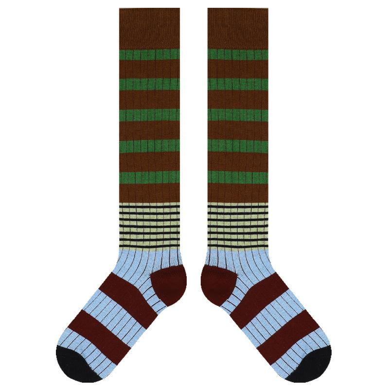 

Fall and Winter Ankle Socks with Retro Stripes, Trendy Stripes, Warm and Comfortable Women s Socks, High-topped Cotton Socks, Thick Socks 1 pair