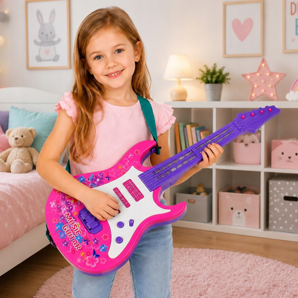 [5] Chitarra interattiva per bambini luci musicali suono Z3401