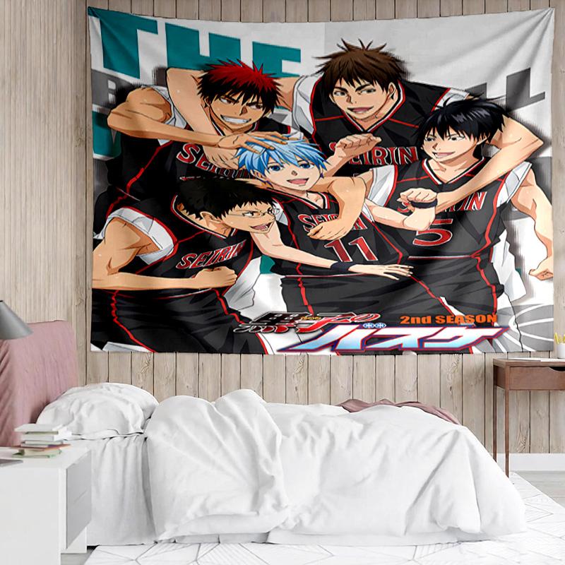 Kurokos Basketball Wandteppich für Schlafzimmer Ästhetik Klassenzimmer Wandbehänge für Wohnzimmer Studentenwohnheim Büro, Ideales Kreatives Geschenk