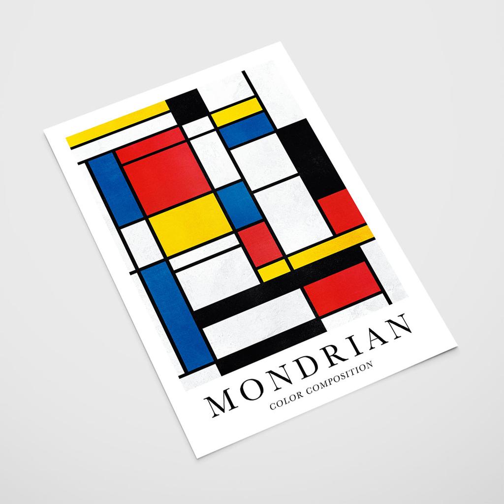 Poster Mondrian Color Composition
