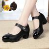 Buty mamy Damskie Wiosna i Jesień Miękka Podeszwa Pojedyncze Buty Średni Obcas Gruby Obcas Wszechstronne Buty do Tańca
