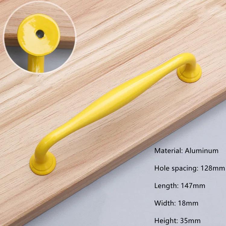 Modern Simple Aluminum Colorful Furniture Handles Children's Room Cabinet Door Handles Drawers Wardrobe Knobs Home Decoration