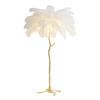 Nordic Simple Villa Living Room Lamp: Italian Copper Base with Ostrich Feather