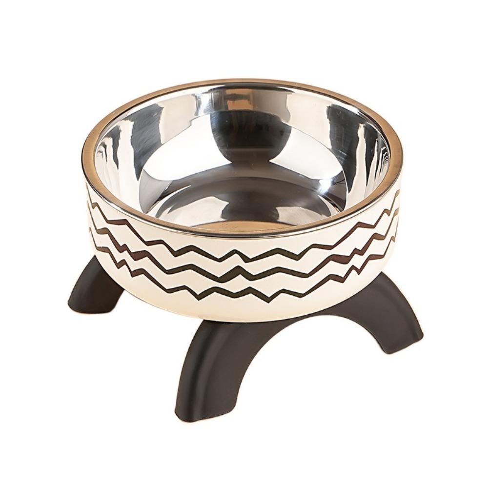 Neck Protection Cat High Footed Bowl Stainless Steel Cat Food Water Bowl  for Cats Dogs