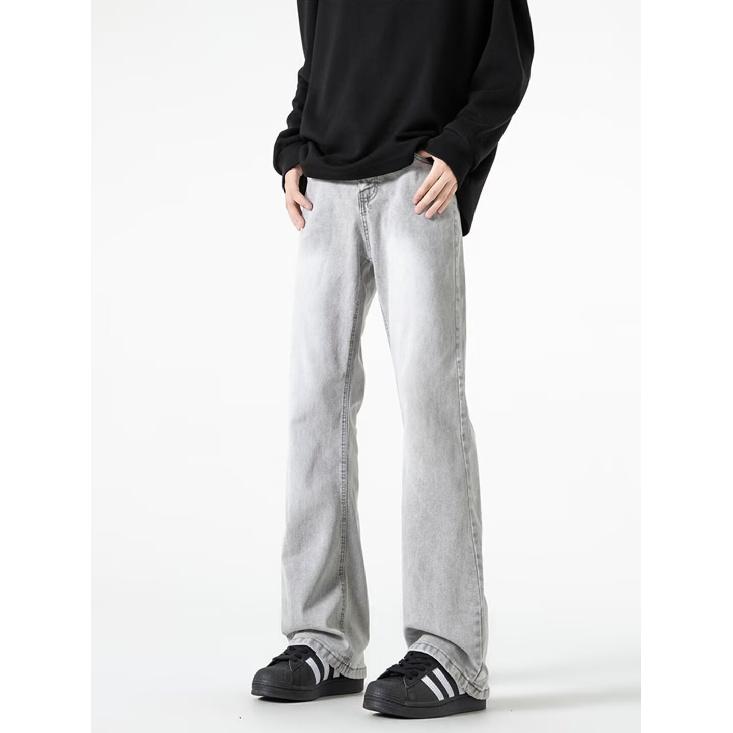 American Washed Denim Jeans Men'S Autumn New Loose Straight Leg Mop Pants High Street Wide Leg Casual Denim Pants