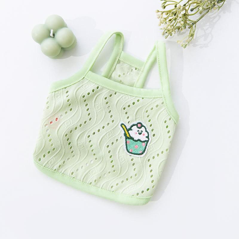 Dog Clothes Summer Thin Embroidered Avocado Sling Small and Medium Bigbear Puppy Cat Vest Pet Clothes