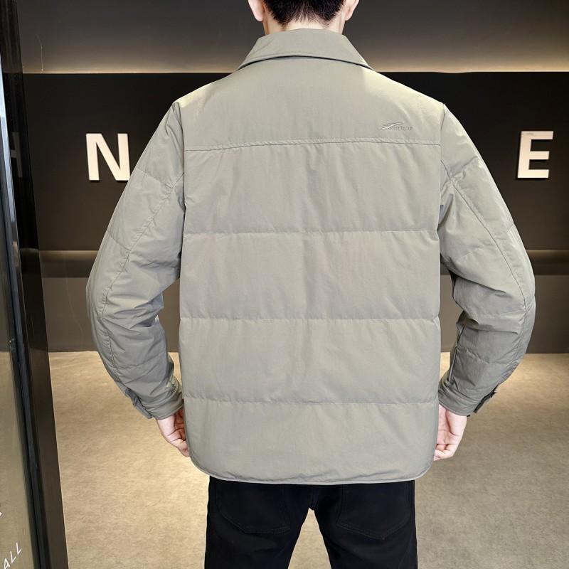 Mens Lightweight Down Jacket Winter Short Parka With Turn-Down Collar Youth Style Loose Fit