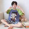 100% Cotton Boys Pajama Set Short Sleeve Shorts Sleepwear Kids Teens Comfortable Breathable Home Wear