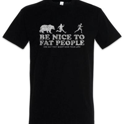Be Nice To Fat People I T Shirt Fun Chubby Pride Large Big Heavy Plump Proud Vintage Washed Casual Homme Slightly Comfortable