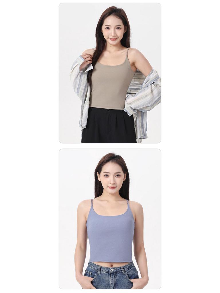 Lyocell Cotton Sports Yoga Camisole: Breathable, Chest-Padded, Small Backless Summer Tank