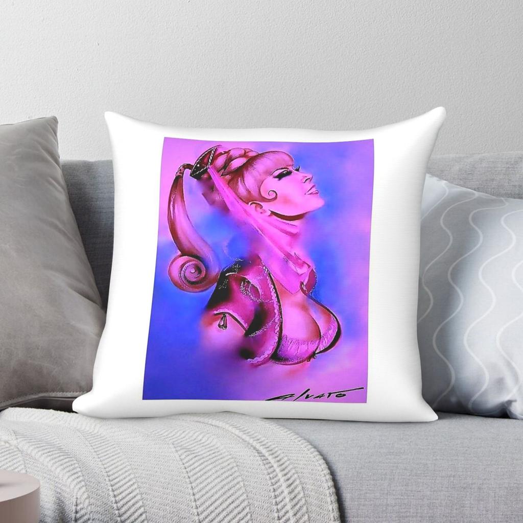 Make A Wish Pinup Girls Square Pillowcase Polyester Linen Velvet Pattern Zip Decor Home Cushion Cover