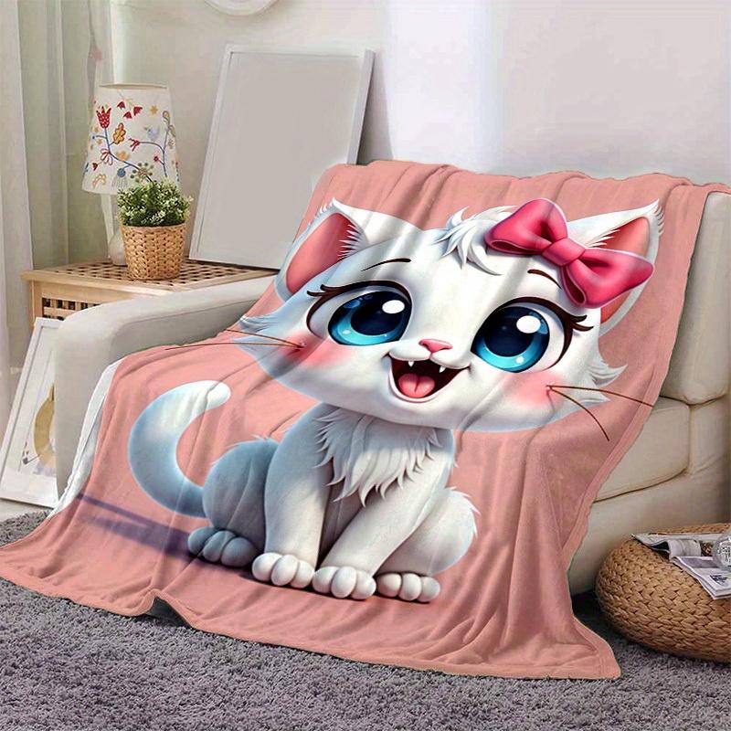 1PC Cute Cartoon Marie Cat Blanket, Seasonal Universal Home Decoration Blanket, for Decorating Your Own Sofa and Living Room, Super Soft Fla