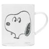 Marimocraft Snoopy Clear Mug, Heat-Resistant Glass, 330ml, Microwave-Safe, SPV-416,