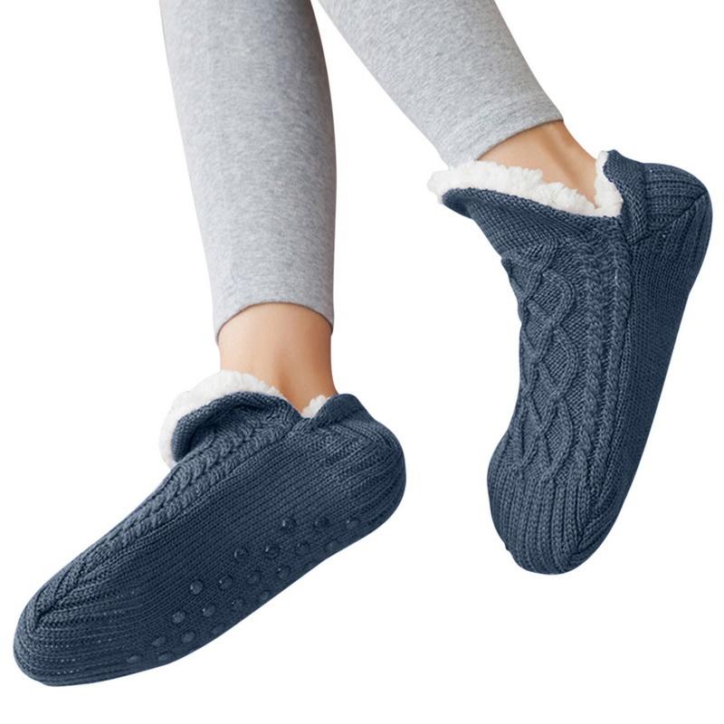 Indoor Winter Floor Socks Women Men Slippers Socks Home Bedroom Sleeping Socks Non-Slip Knitted Fleece Warm Carpet Couple Socks