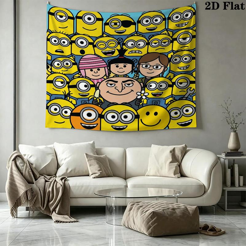 Despicable Minions Wall Tapestry Aesthetic Wall Hanging Printed Fabric Blanket Decorative Tapestries For Bedroom Living Room Home Decor
