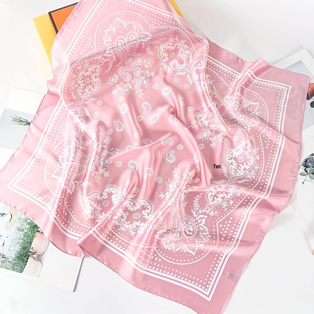 70 Silk Scarf: High-End Korean Style, Versatile Professional Imitation Silk, Retro Printed Women's Scarf