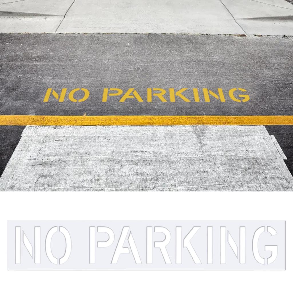 No Parking Silicone Template Reusable Washable 12Inch Letter Road Sign Parking Lot Paint Template For Asphalt Pavement Sidewalk