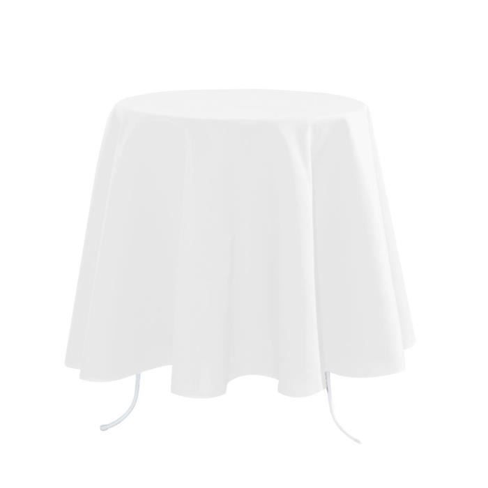 Nappe Ronde - Nelson - Ø180 Cm - Blanc - Tissu Synthétique
